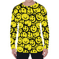 Graffiti Happy Emoji Pattern Print Men's Long Sleeve T-Shirt