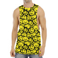 Graffiti Happy Emoji Pattern Print Men's Muscle Tank Top