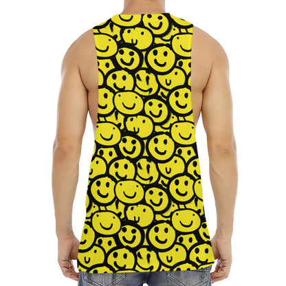 Graffiti Happy Emoji Pattern Print Men's Muscle Tank Top