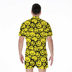 Graffiti Happy Emoji Pattern Print Men's Rompers