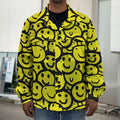 Graffiti Happy Emoji Pattern Print Men's Shirt Jacket