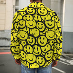 Graffiti Happy Emoji Pattern Print Men's Shirt Jacket