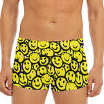 Graffiti Happy Emoji Pattern Print Men's Short Boxer Briefs