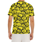 Graffiti Happy Emoji Pattern Print Men's Short Sleeve Rash Guard