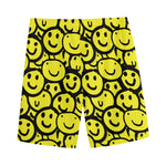 Graffiti Happy Emoji Pattern Print Men's Sports Shorts