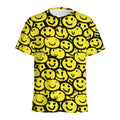 Graffiti Happy Emoji Pattern Print Men's Athletic T-Shirt