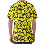 Graffiti Happy Emoji Pattern Print Men's Velvet T-Shirt