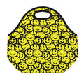 Graffiti Happy Emoji Pattern Print Neoprene Lunch Bag