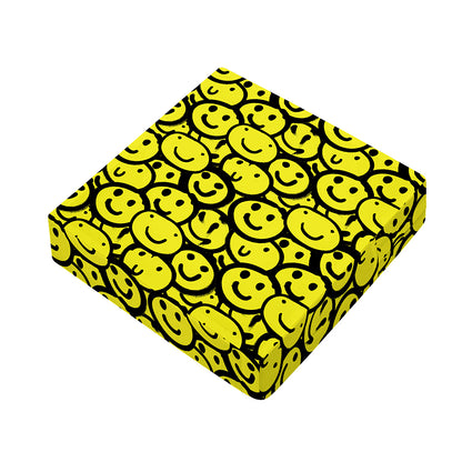 Graffiti Happy Emoji Pattern Print Outdoor Seat Cushion Cover