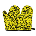 Graffiti Happy Emoji Pattern Print Oven Mitts