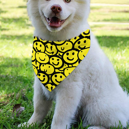Graffiti Happy Emoji Pattern Print Over The Collar Dog Bandana