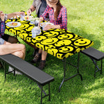 Graffiti Happy Emoji Pattern Print Picnic Table Cover