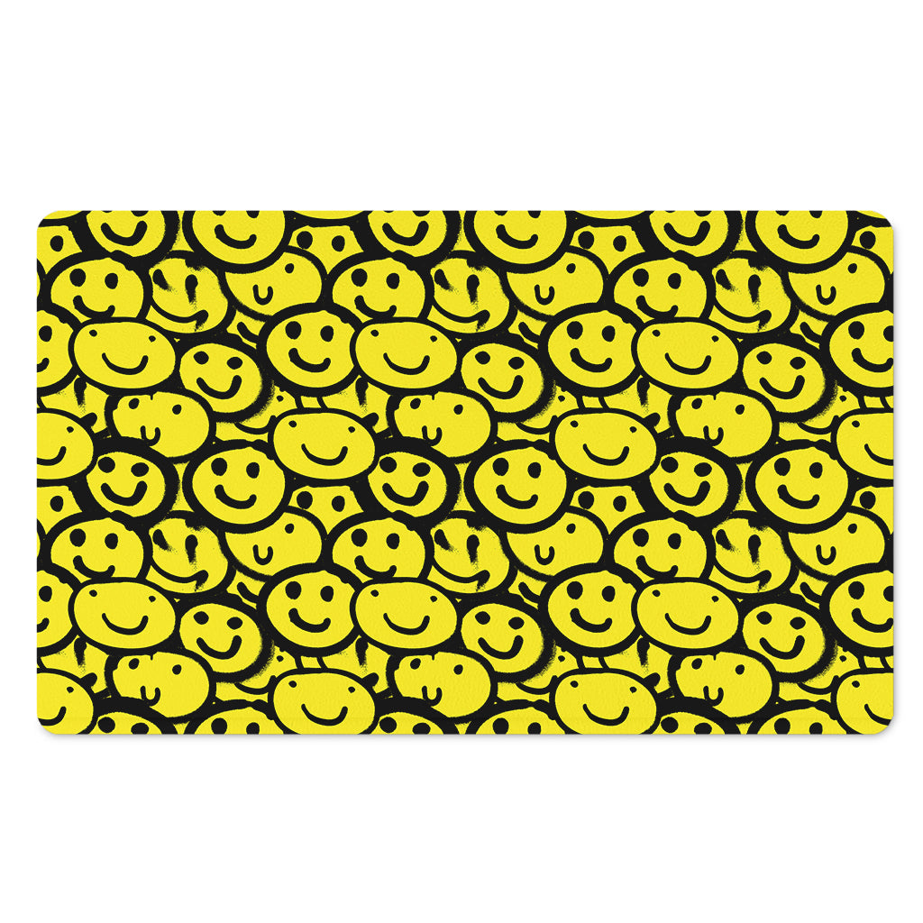 Graffiti Happy Emoji Pattern Print Polyester Doormat