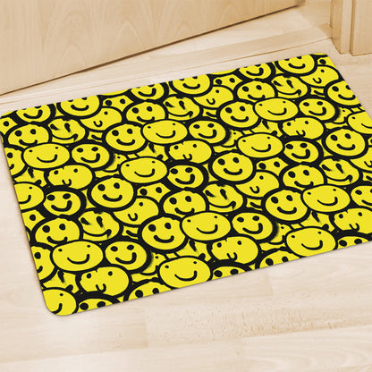Graffiti Happy Emoji Pattern Print Polyester Doormat