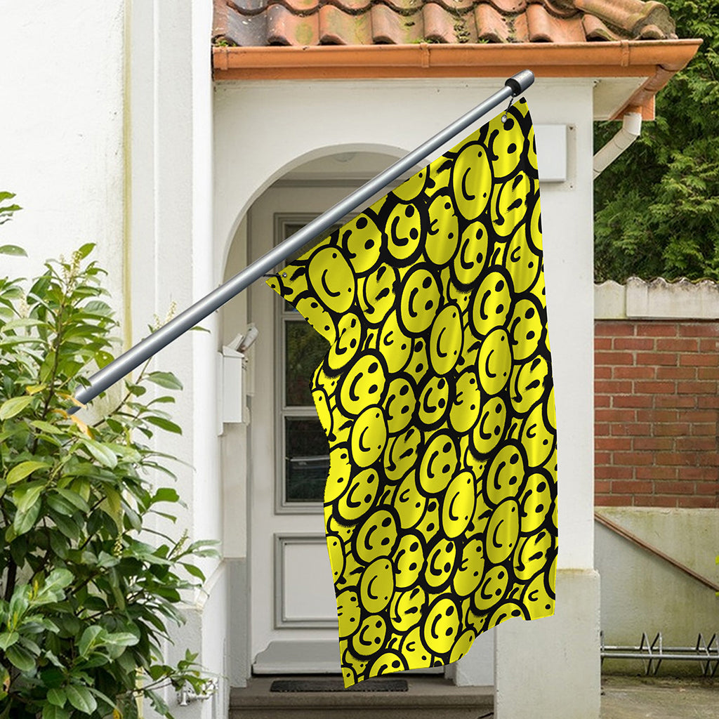 Graffiti Happy Emoji Pattern Print Polyester Flag