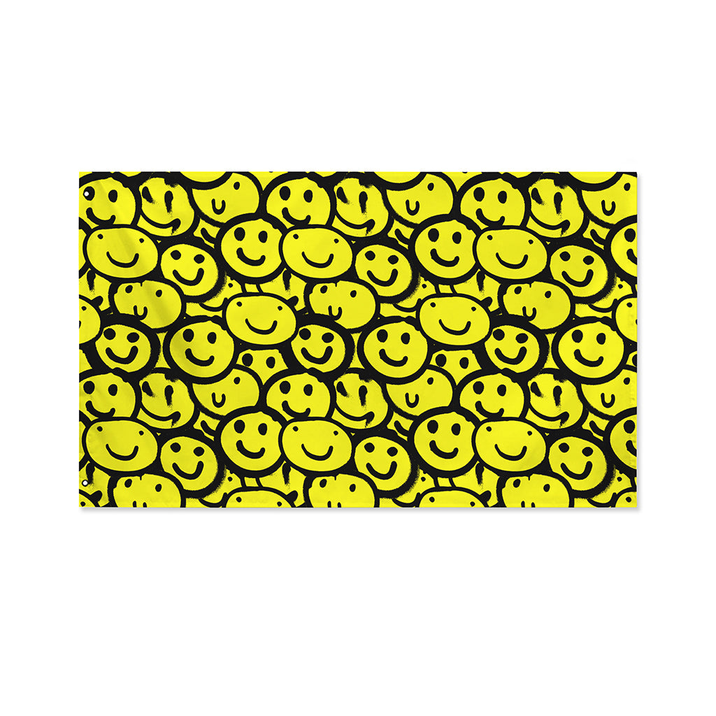 Graffiti Happy Emoji Pattern Print Polyester Flag