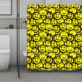 Graffiti Happy Emoji Pattern Print Polyester Shower Curtain