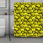 Graffiti Happy Emoji Pattern Print Polyester Shower Curtain