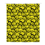 Graffiti Happy Emoji Pattern Print Polyester Shower Curtain