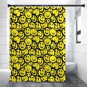 Graffiti Happy Emoji Pattern Print Premium Shower Curtain