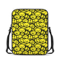 Graffiti Happy Emoji Pattern Print Rectangular Crossbody Bag