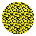Graffiti Happy Emoji Pattern Print Round Blanket