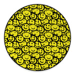 Graffiti Happy Emoji Pattern Print Round Floor Mat