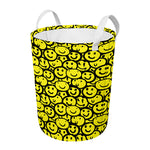 Graffiti Happy Emoji Pattern Print Round Laundry Basket