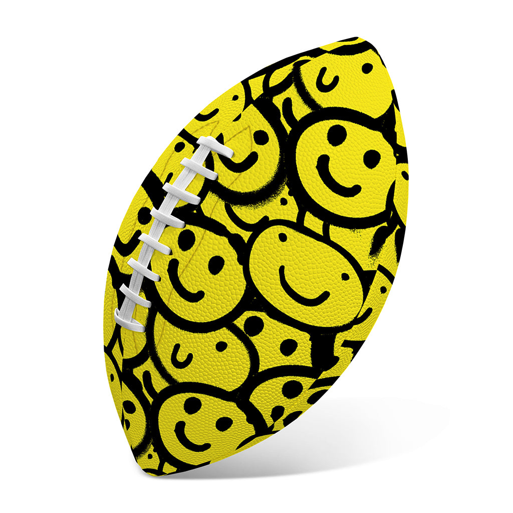 Graffiti Happy Emoji Pattern Print Rugby Ball