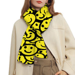 Graffiti Happy Emoji Pattern Print Scarf