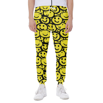 Graffiti Happy Emoji Pattern Print Scuba Joggers