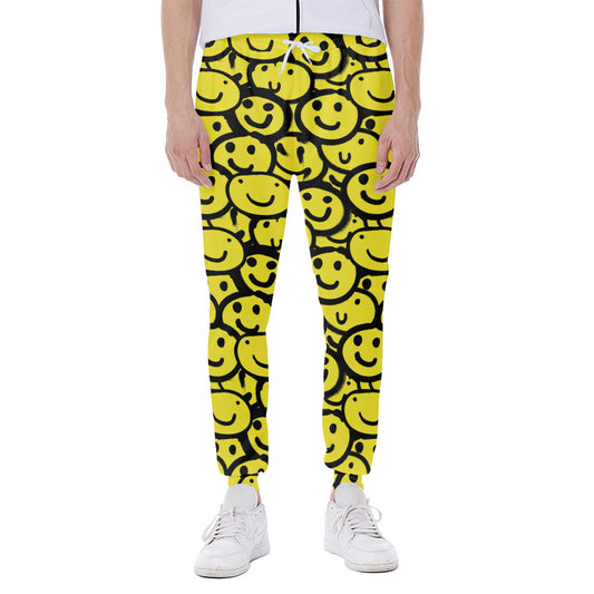 Graffiti Happy Emoji Pattern Print Scuba Joggers