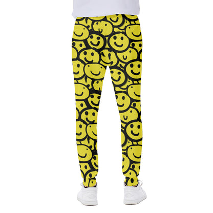 Graffiti Happy Emoji Pattern Print Scuba Joggers