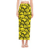 Graffiti Happy Emoji Pattern Print Side Slit Maxi Skirt