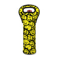 Graffiti Happy Emoji Pattern Print Single Neoprene Wine Tote