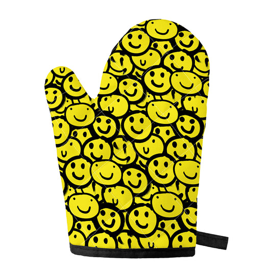 Graffiti Happy Emoji Pattern Print Single Oven Mitt