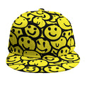 Graffiti Happy Emoji Pattern Print Snapback Cap