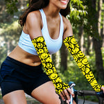 Graffiti Happy Emoji Pattern Print Sun Protection Arm Sleeves