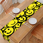 Graffiti Happy Emoji Pattern Print Table Runner