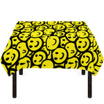 Graffiti Happy Emoji Pattern Print Tablecloth