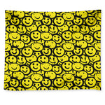 Graffiti Happy Emoji Pattern Print Tapestry