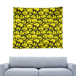 Graffiti Happy Emoji Pattern Print Tapestry