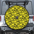Graffiti Happy Emoji Pattern Print Tire Cover With Camera Hole
