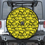 Graffiti Happy Emoji Pattern Print Tire Cover With Camera Hole