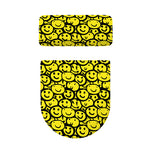 Graffiti Happy Emoji Pattern Print Toilet Lid And Tank Cover Set