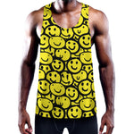 Graffiti Happy Emoji Pattern Print Training Tank Top