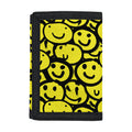 Graffiti Happy Emoji Pattern Print Trifold Wallet