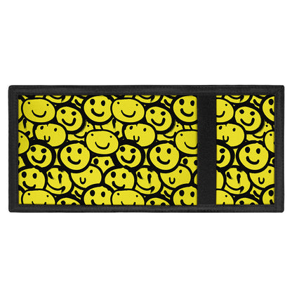 Graffiti Happy Emoji Pattern Print Trifold Wallet
