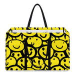 Graffiti Happy Emoji Pattern Print Utility Tote Bag