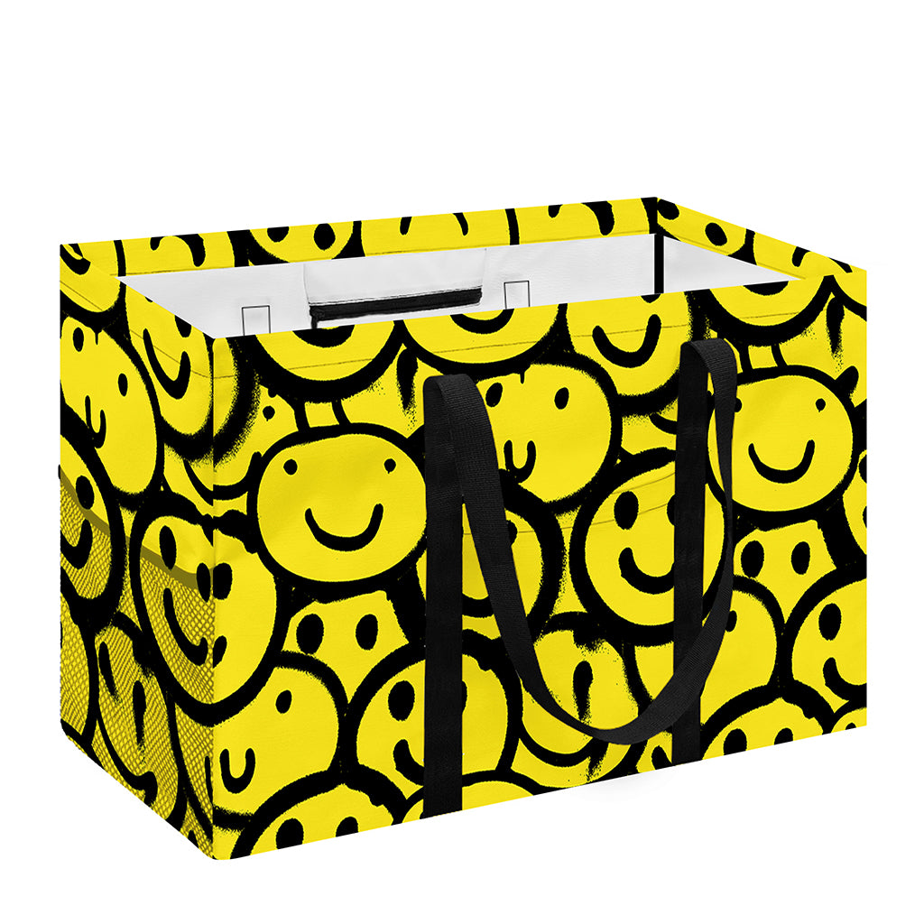 Graffiti Happy Emoji Pattern Print Utility Tote Bag